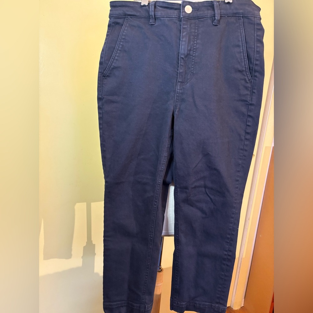 Everlane High Rise Ankle Jeans in Dark Blue